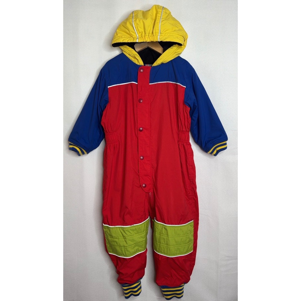 Vintage Hanna Andersson Colorblock Winter Snow Suit Kidcore Primary Colors 4T